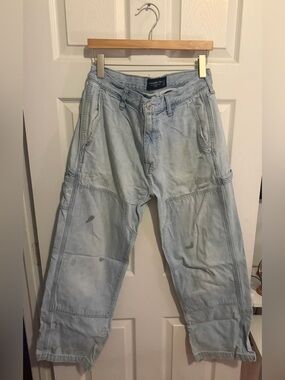 Abercrombie & Fitch Men's Double Knee Carpenter Jeans Light Wash